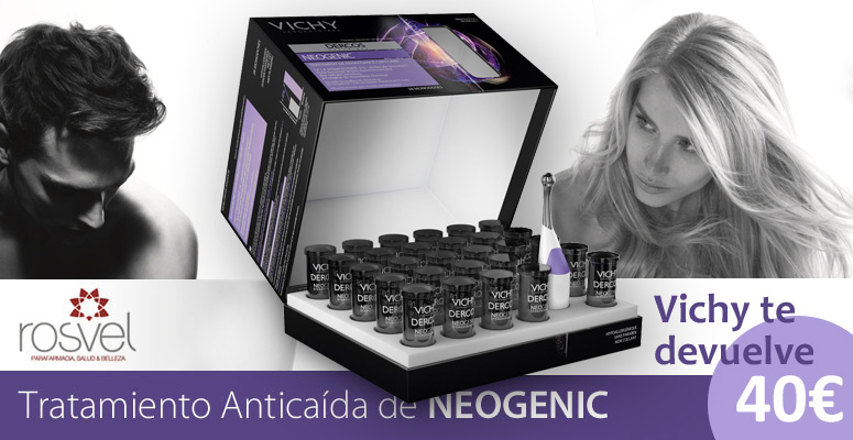 Comprar Neogenic, tratamiento anticaída de Vichy en Rosvel Parafarmacia. Promoción descuento de 40€.